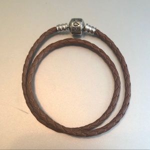 Pandora Braided Leather Wrap Bracelet